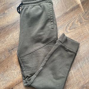 Forever 21 Forest Green Ribbed Skinny Men’s Joggers